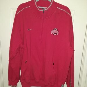 Nike Ohio State Buckeyes Quarter Zip Pullover Sweater Men's sz XL
